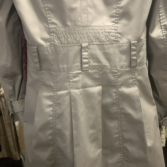 XSIDE OUTERWEAR Trench Coat Jacket Dress Cream Ivory Coat Double Breasted - Picture 10 of 11